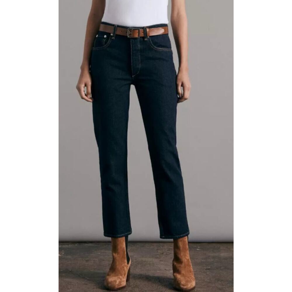 Rag & Bone Nina High Rise Ankle Cigarette Jeans Dark Wash Womens Size 26 EUC